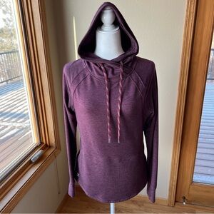 Title Nine Manresa Hoodie Sweatshirt Pullover Women’s M Burgundy Cowl Neck *READ